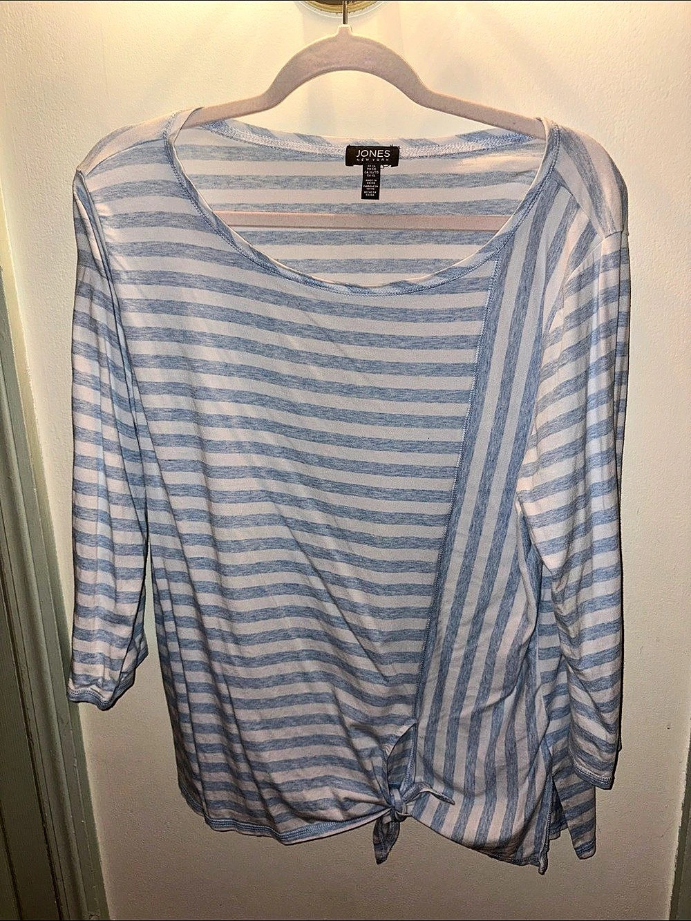 Jones New York Striped Tunic in Blue & White Size XL